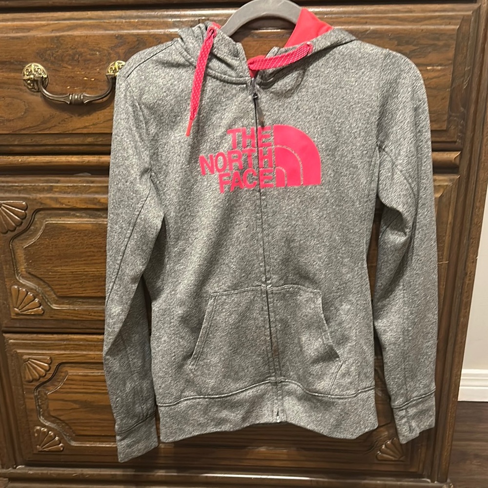 The North Face size small Hoodie in Gray and Pink